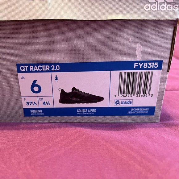 Adidas: Women's QT Racer 2.0 Cloudform Comfort, Running Shoes, Black, Size: 6 - Picture 7 of 7